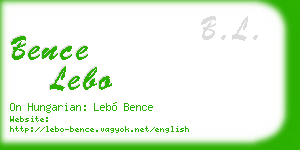 bence lebo business card
